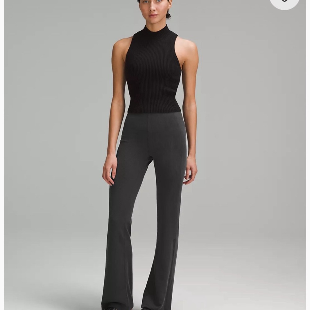 LULULEMON BRUSHED SOFTSTREME RIBBED ZIP FLARED PANTS 32.5”